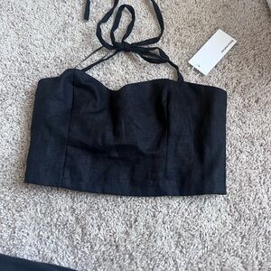 Reformation Jaida Linen top Black XS